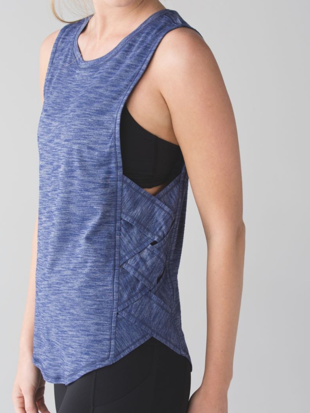 EUC Lululemon Women’s Var-City Muscle Tank Top Heathered Hero Blue Size 8
